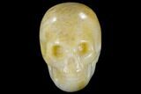 Realistic, Polished Yellow Aventurine Skull #116812-1